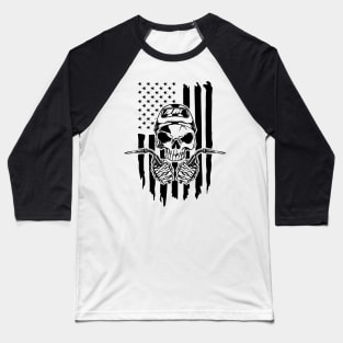 Welding American Welder Skull USA Flag Baseball T-Shirt